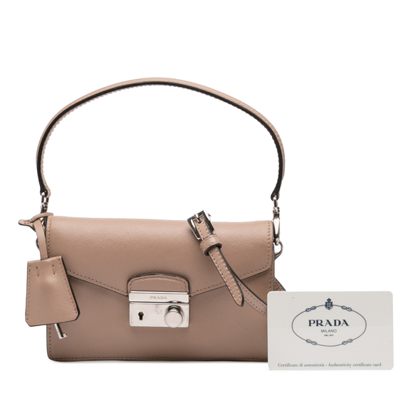 Pre-Loved Prada Mini Saffiano Lux Sound Lock Satchel